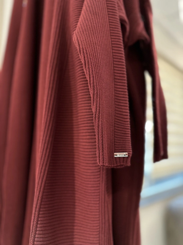 İNVEE 7077 Yün Karışımlı Bordo Hırka