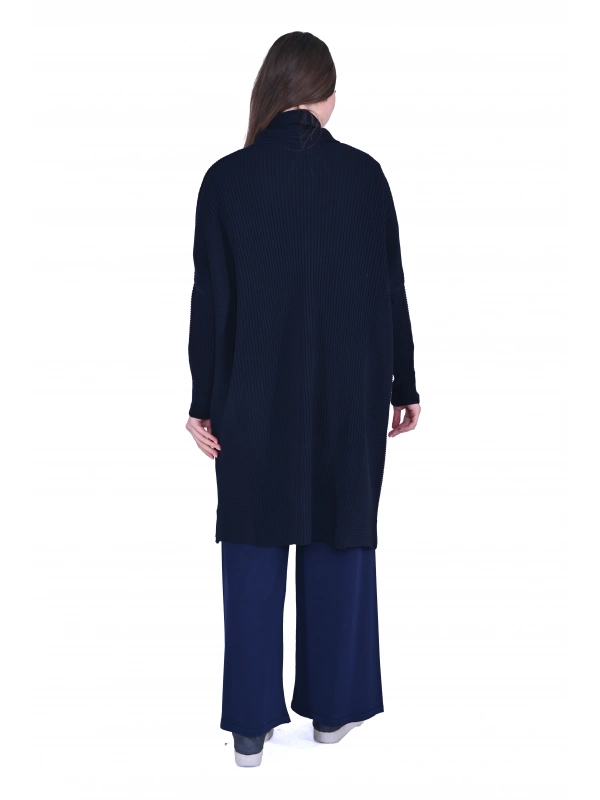 İNVEE 7077 Yün Karışımlı Lacivert Hırka