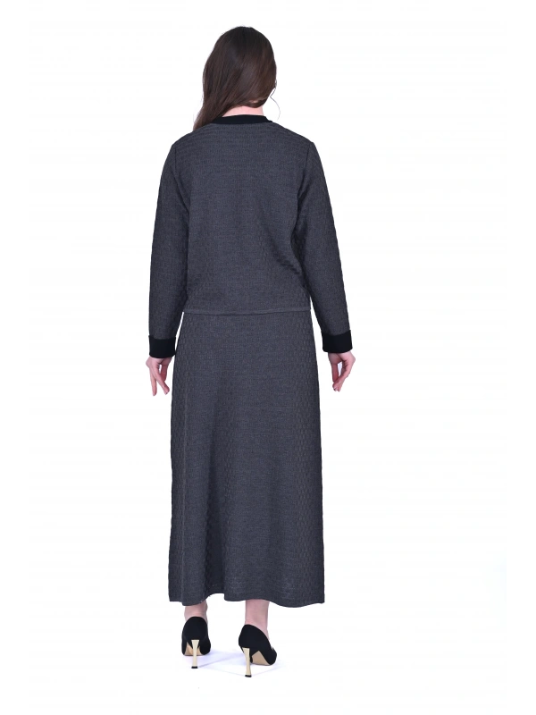 İNVEE 7080 Yün Karışımlı Triko Takım - Antrasit