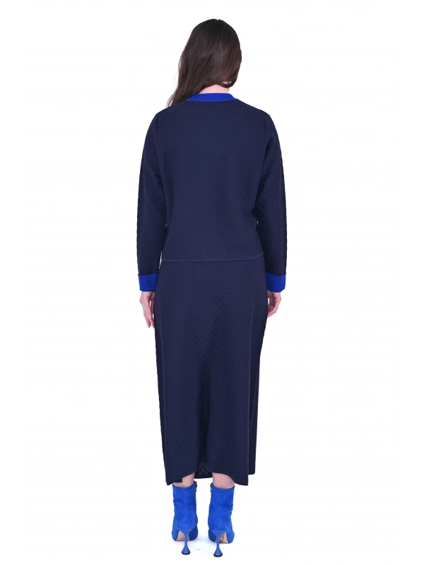İNVEE 7080 Yün Karışımlı Triko Takım - Lacivert