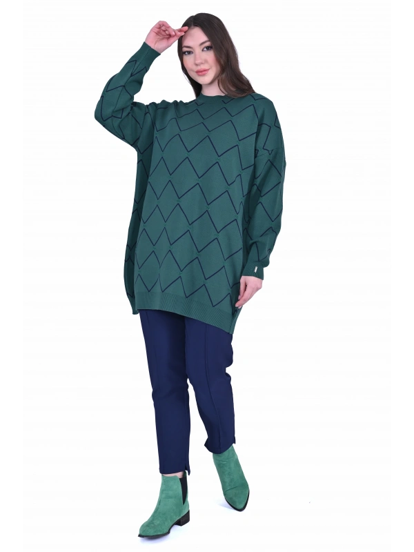 İNVEE 7091 Desenli Triko Tunik - Benetton