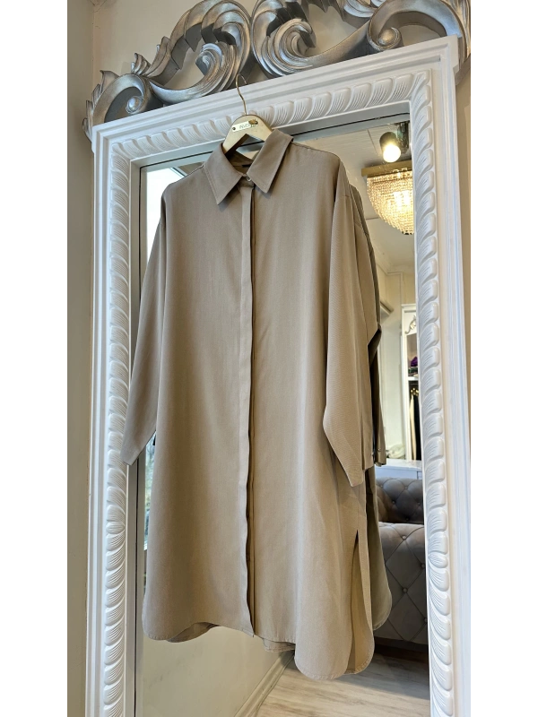 İNVEE 7094 Modal Gömlek - Bej