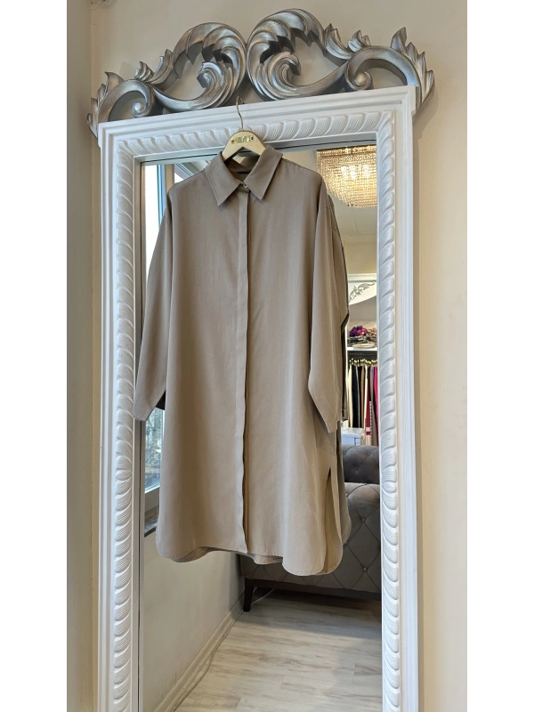 İNVEE 7094 Modal Gömlek - Bej