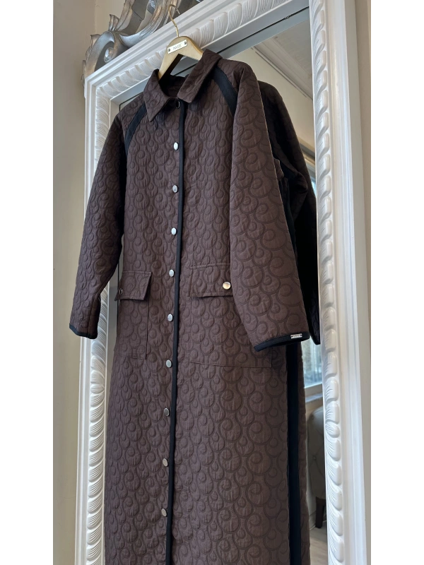 İNVEE 7095 Kapitone Kap - Kahverengi