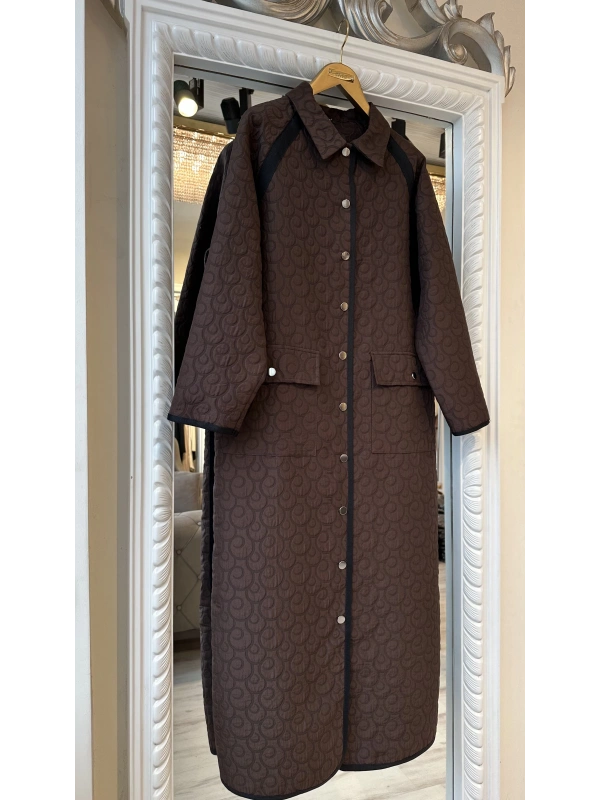 İNVEE 7095 Kapitone Kap - Kahverengi