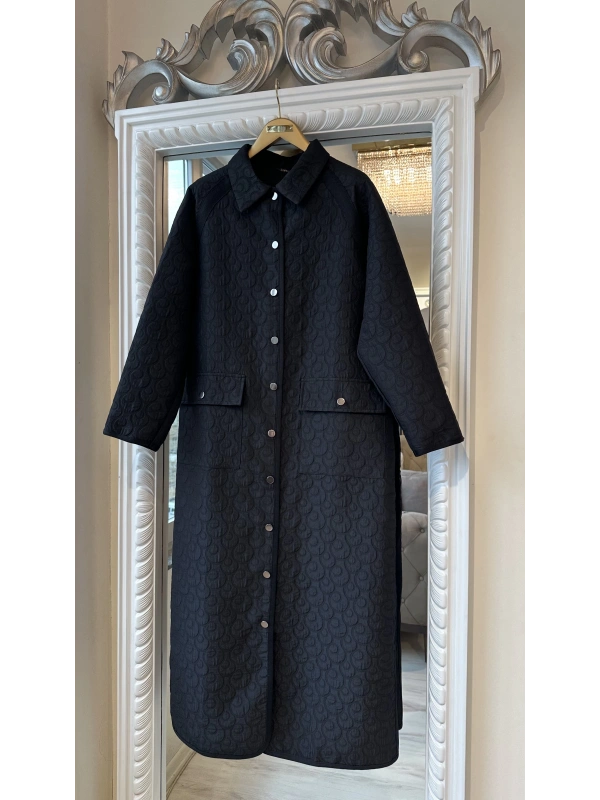 İNVEE 7095 Kapitone Kap - Siyah