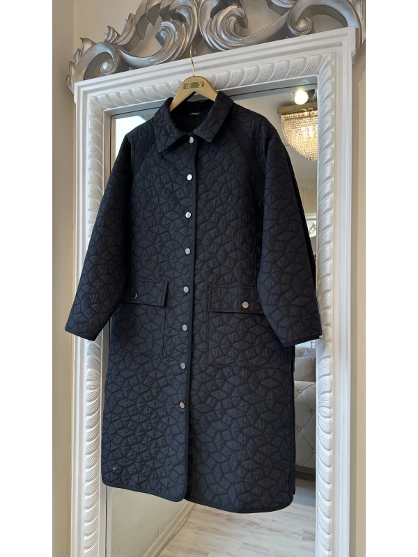 İNVEE 7096 Kapitone Ceket - Siyah