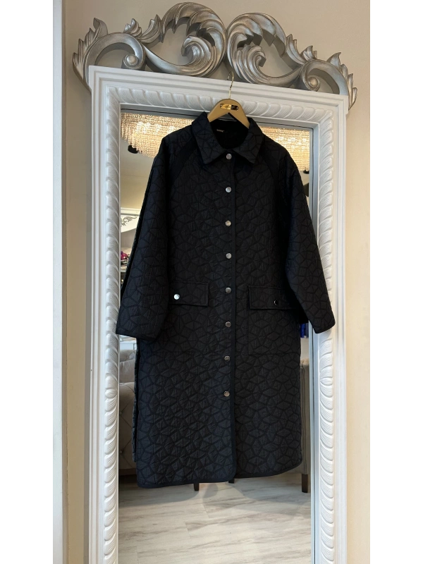 İNVEE 7096 Kapitone Ceket - Siyah