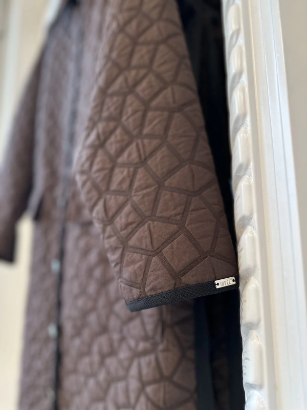 İNVEE 7096 Kapitone Ceket - Kahverengi