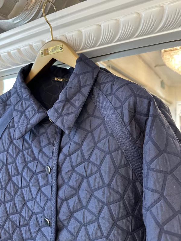 İNVEE 7096 Kapitone Ceket - Lacivert