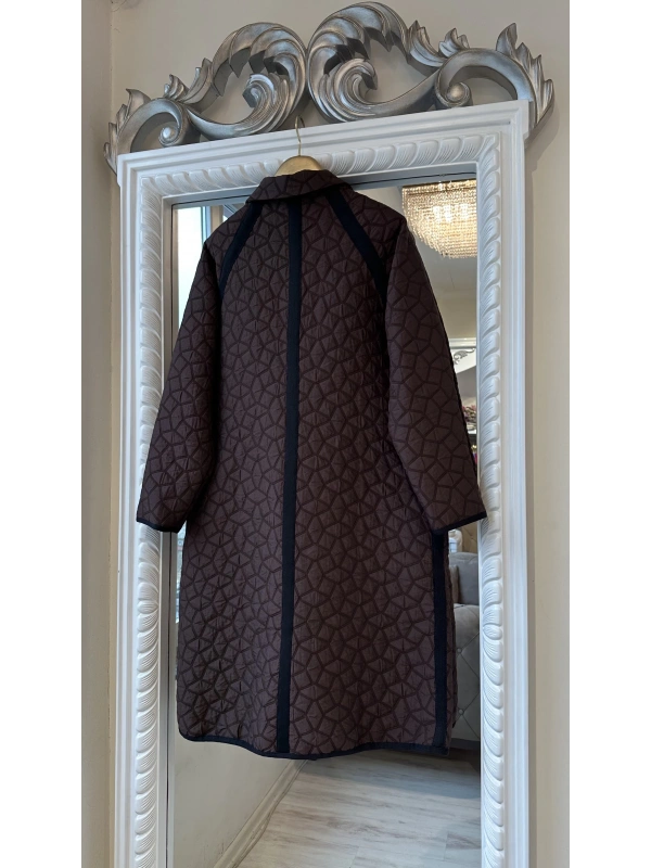 İNVEE 7096 Kapitone Ceket - Kahverengi