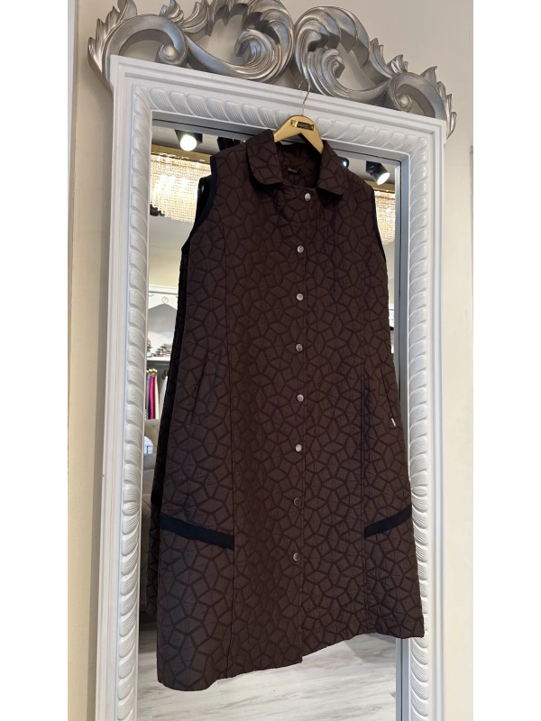 İNVEE 7099 Kapitone Yelek - Kahverengi