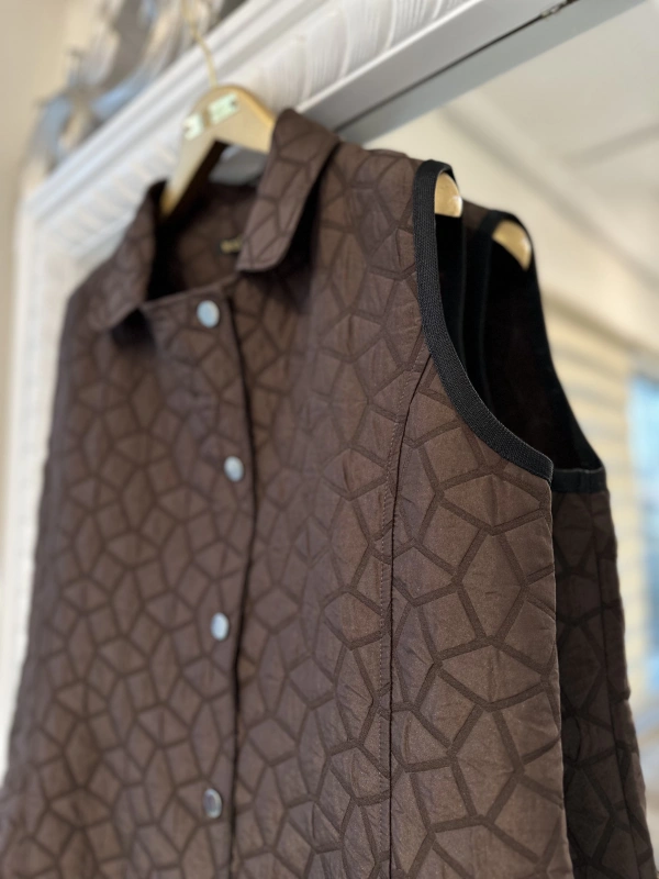 İNVEE 7099 Kapitone Yelek - Kahverengi