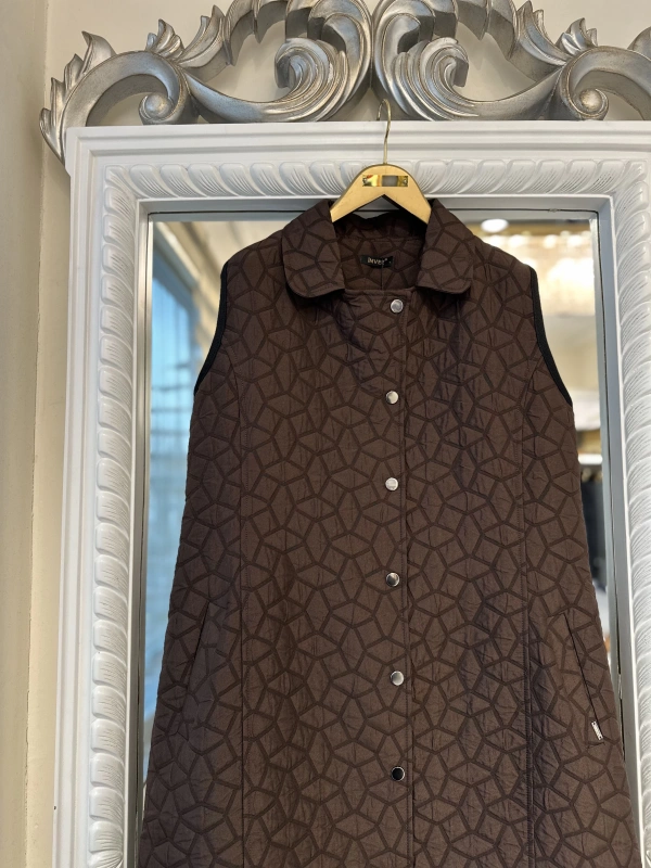 İNVEE 7099 Kapitone Yelek - Kahverengi