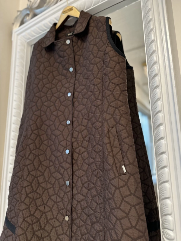 İNVEE 7099 Kapitone Yelek - Kahverengi