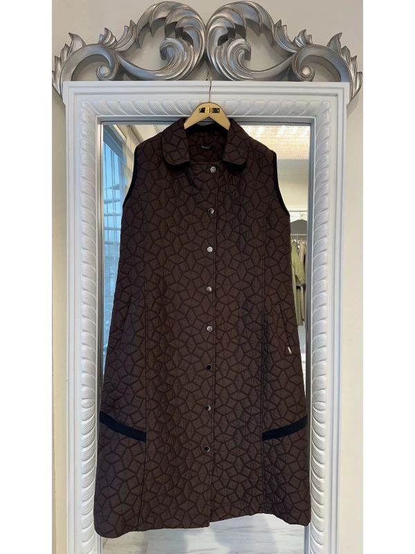 İNVEE 7099 Kapitone Yelek - Kahverengi