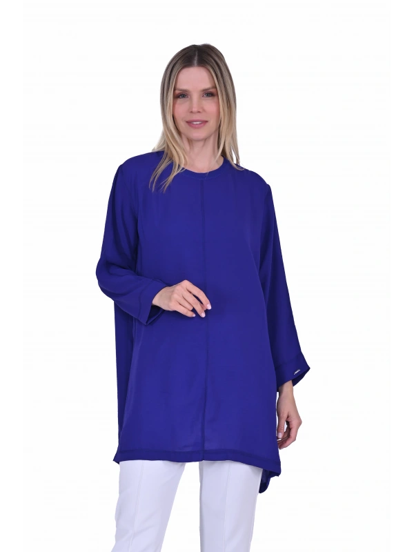 İNVEE 7104 Rahat Kalıp Caz Tunik - Sax