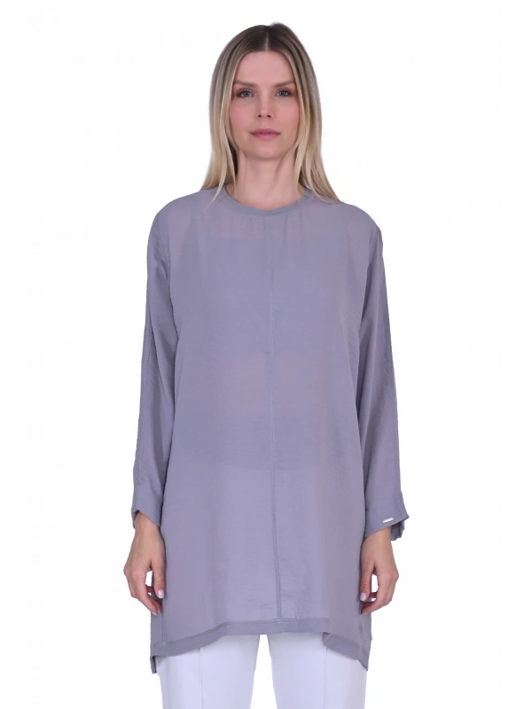 İNVEE 7104 Rahat Kalıp Caz Tunik - Gri
