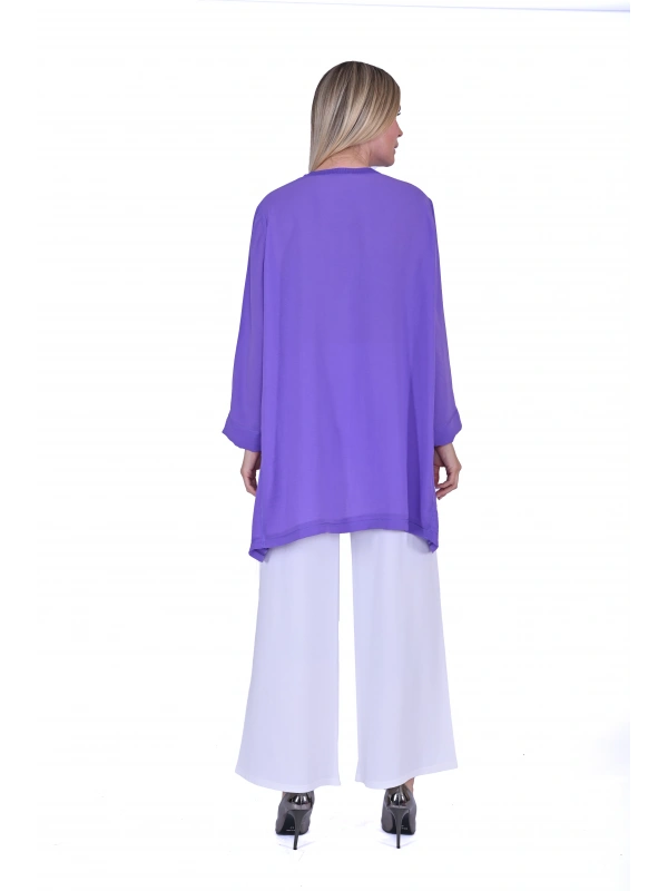 İNVEE 7104 Rahat Kalıp Caz Tunik - Mor