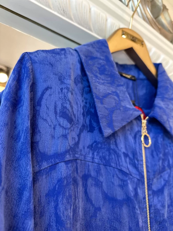 İNVEE Çiçek Desenli Lyocell Kap - Sax