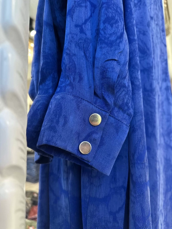 İNVEE Çiçek Desenli Lyocell Kap - Sax