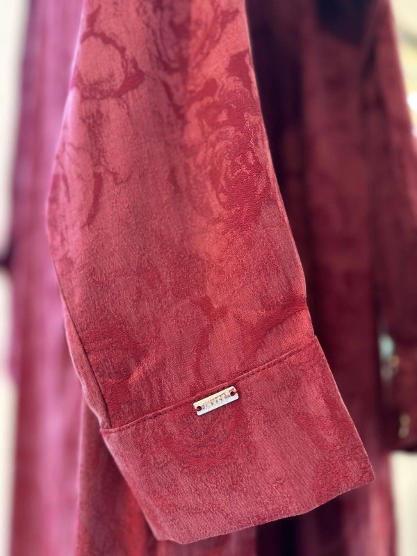 İNVEE Çiçek Desenli Lyocell Kap - Bordo