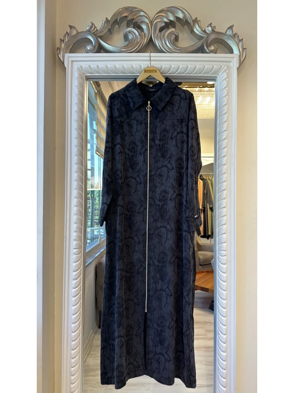 İNVEE Çiçek Desenli Lyocell Kap - Siyah