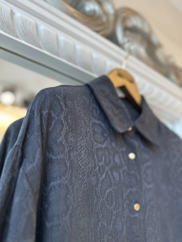 İNVEE Desenli Gömlek - Siyah