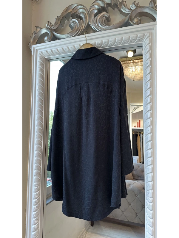 İNVEE Desenli Gömlek - Siyah