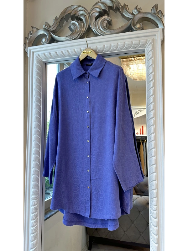 İNVEE Desenli Gömlek - Mor