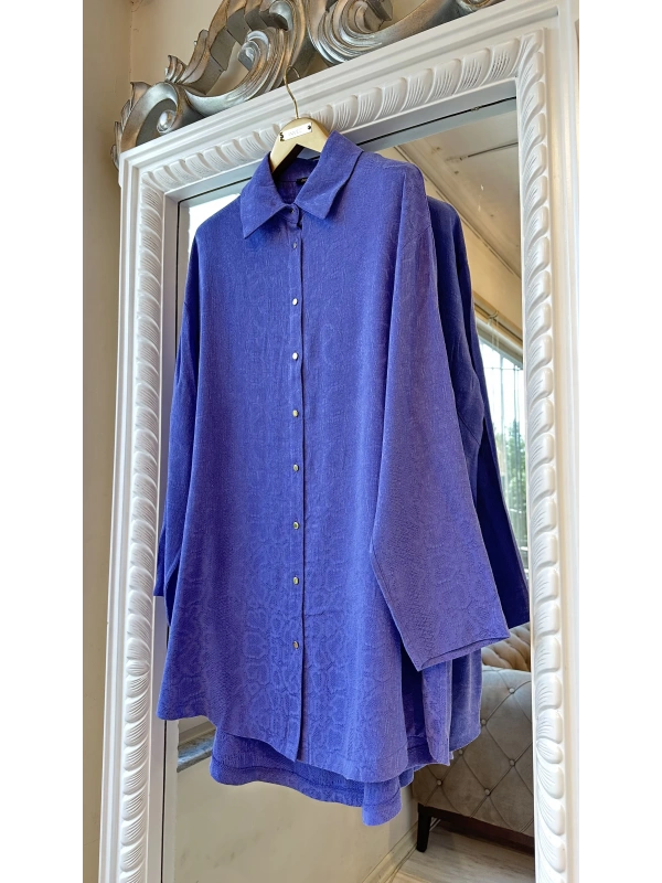 İNVEE Desenli Gömlek - Mor