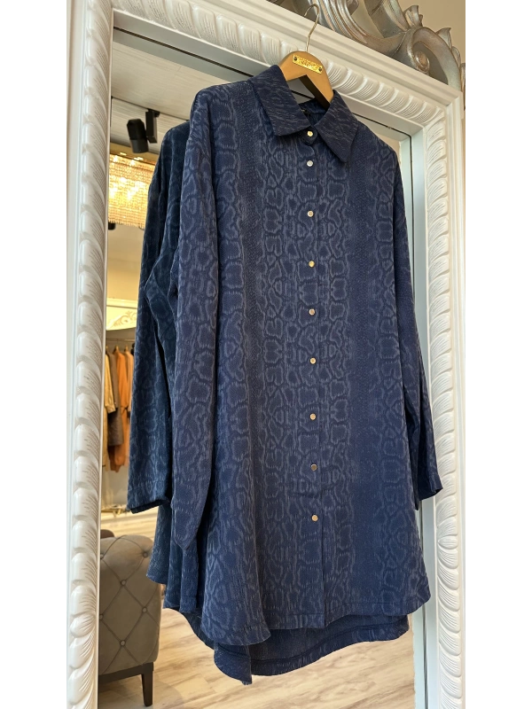 İNVEE Desenli Gömlek - Lacivert