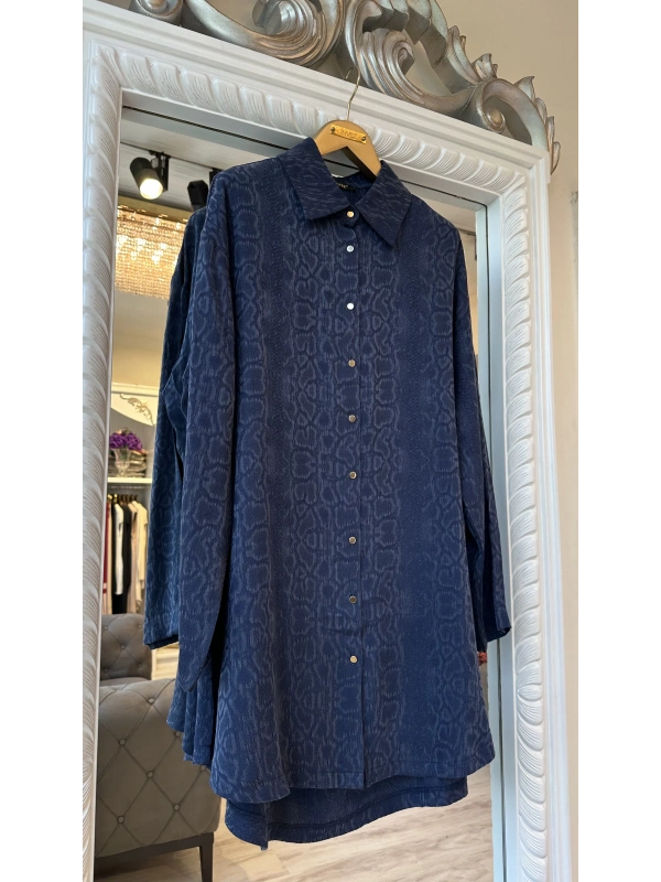 İNVEE Desenli Gömlek - Lacivert