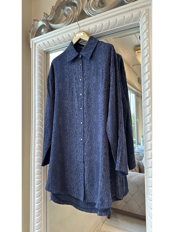 İNVEE Desenli Gömlek - Lacivert