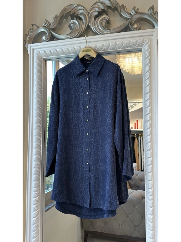İNVEE Desenli Gömlek - Lacivert