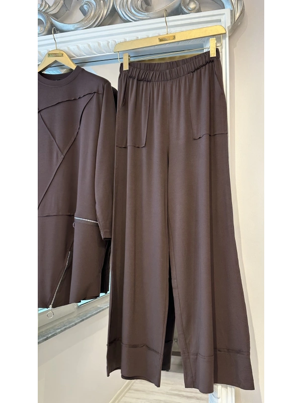 İNVEE Pamuk Takım - Kahverengi