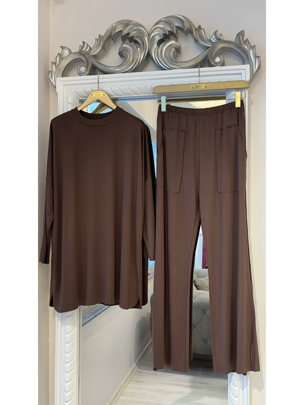 İNVEE Modal Takım - Kahverengi