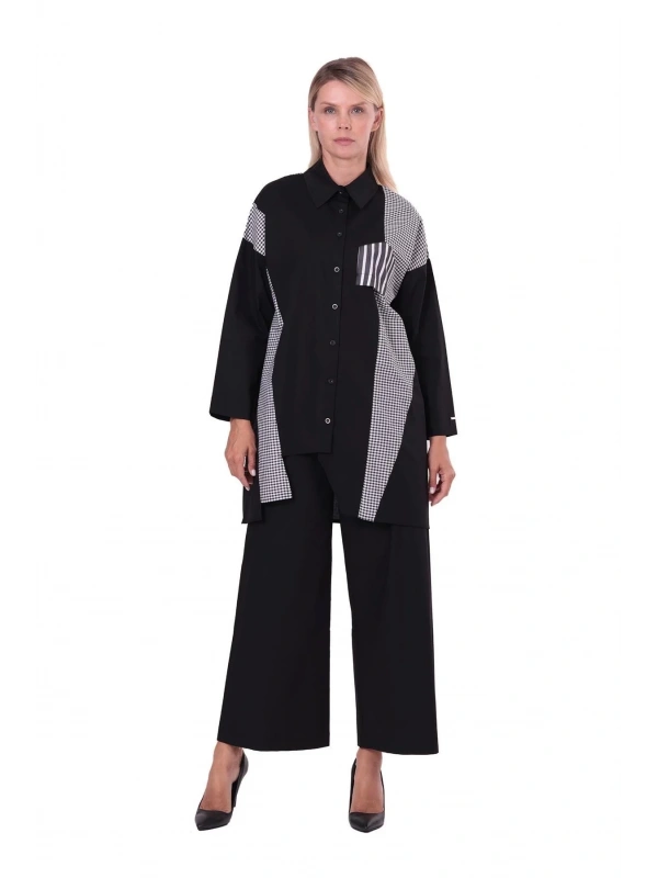 İNVEE 7138 Cep Detaylı Gömlek - Siyah