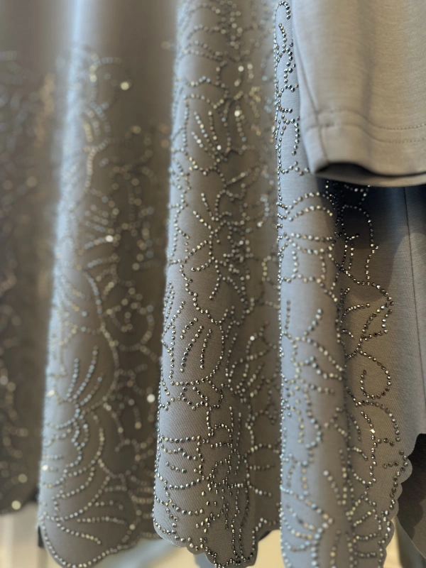 İNVEE Taş Baskılı Modal Takım - Gri