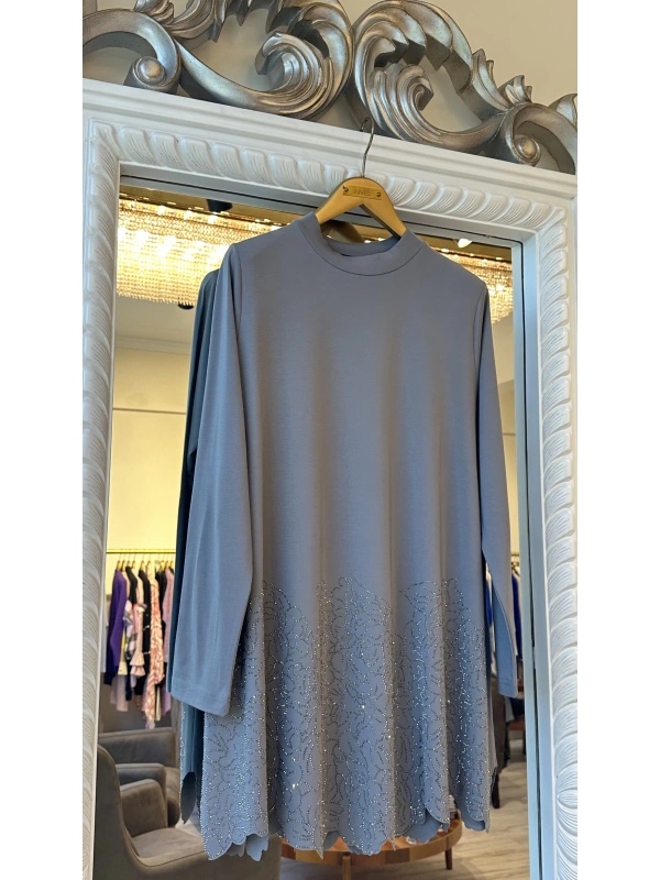 İNVEE Taş Baskılı Modal Takım - Gri