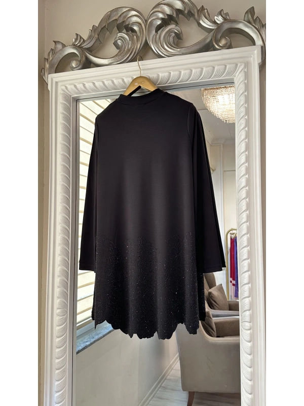 İNVEE Taş Baskılı Modal Takım - Siyah