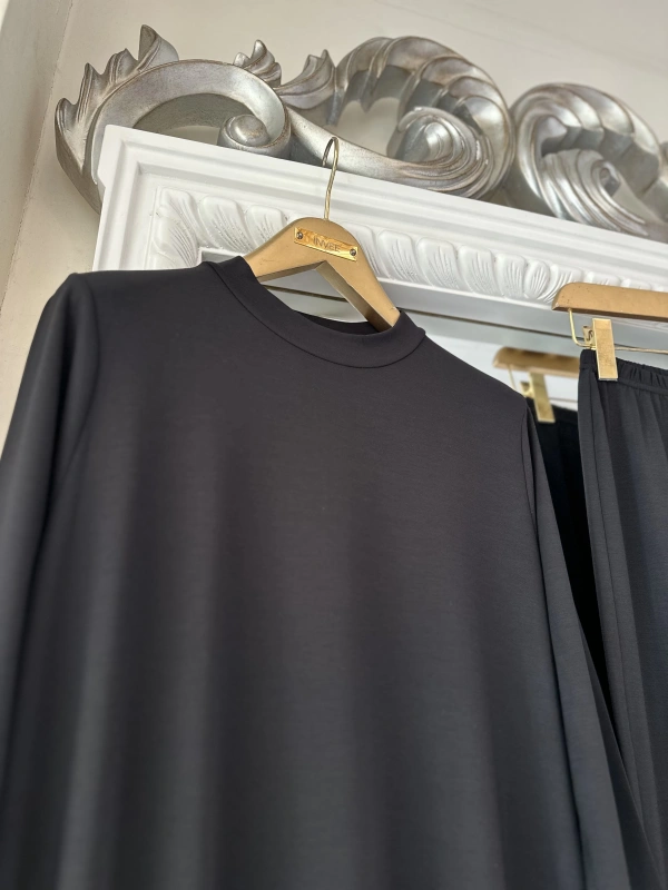 İNVEE Taş Baskılı Modal Takım - Siyah