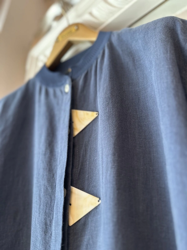 İNVEE 7145 Keten Takım - İndigo