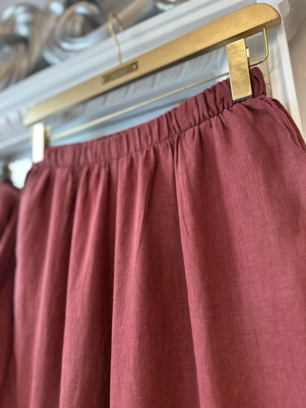 İNVEE 7145 Keten Takım - Bordo