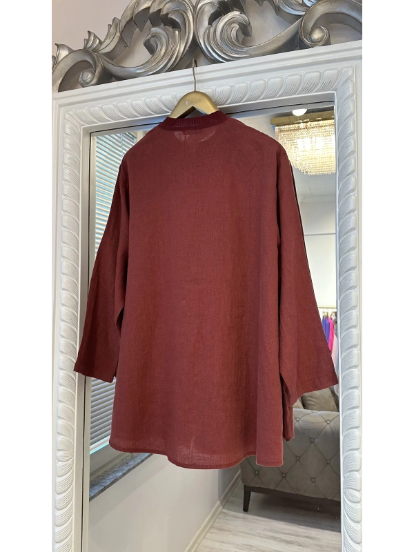 İNVEE 7145 Keten Takım - Bordo