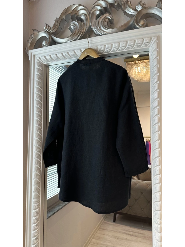 İNVEE 7145 Keten Takım - Siyah