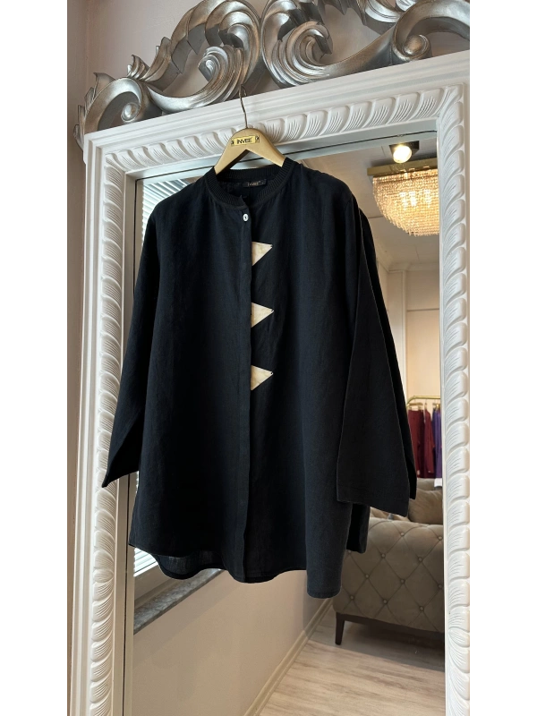 İNVEE 7145 Keten Takım - Siyah