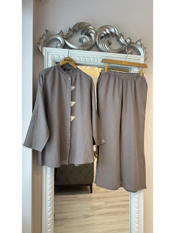 İNVEE 7145 Keten Takım - Vizon