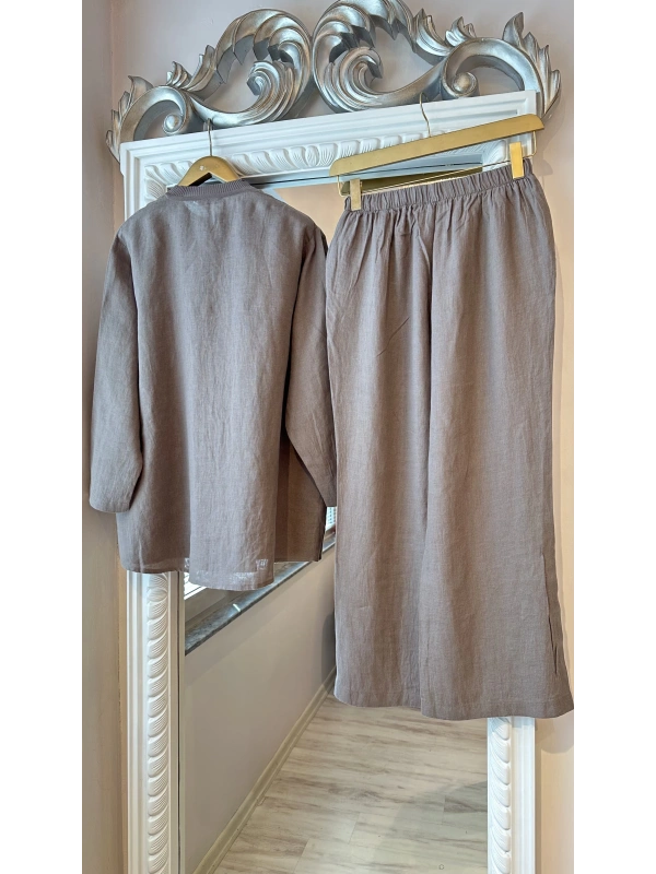 İNVEE 7145 Keten Takım - Vizon