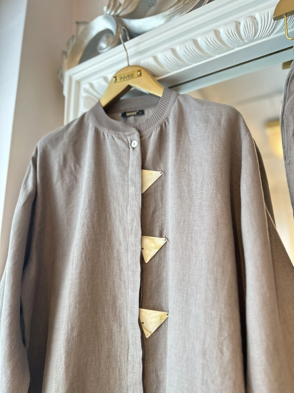 İNVEE 7145 Keten Takım - Vizon